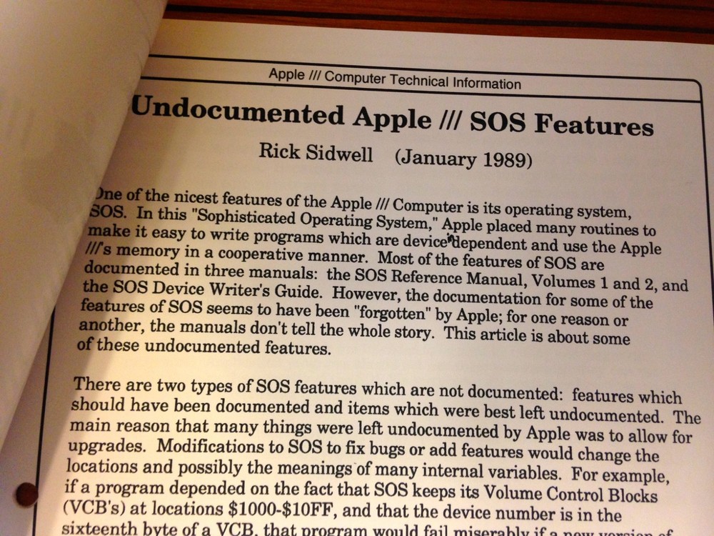 Undocumented Apple / SOS Features / Apple III Home Computers