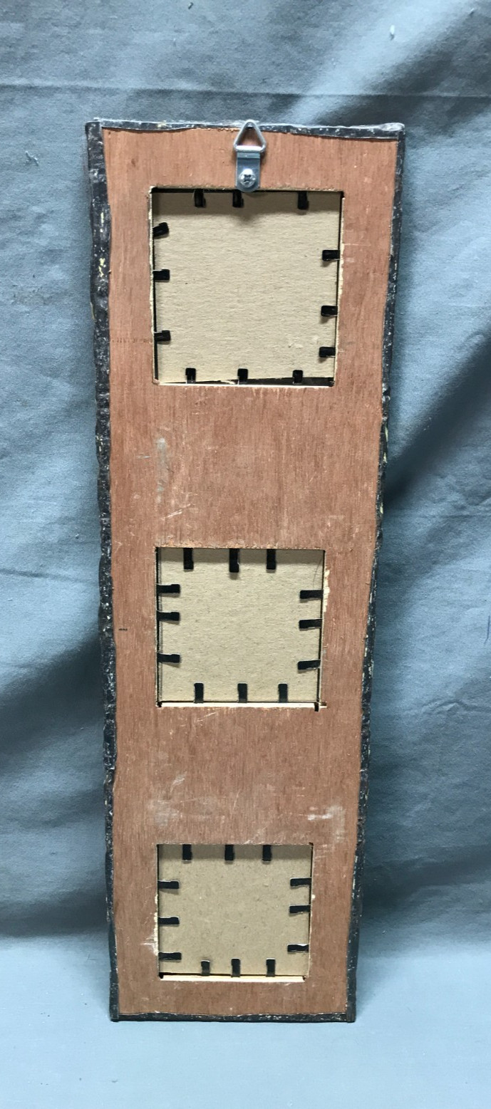 VTG 5x17 Multi Triple 3" Photo Tin Ceiling Metal Picture Frame Old 1847-25B