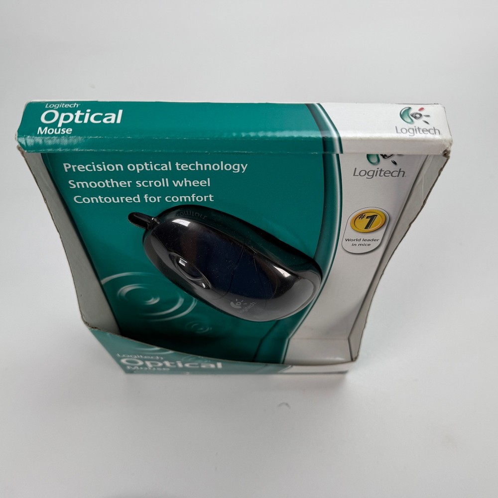 Logitech Optical 3 Button Mouse PC Mac 931145-0403 Vintage Computing NOS