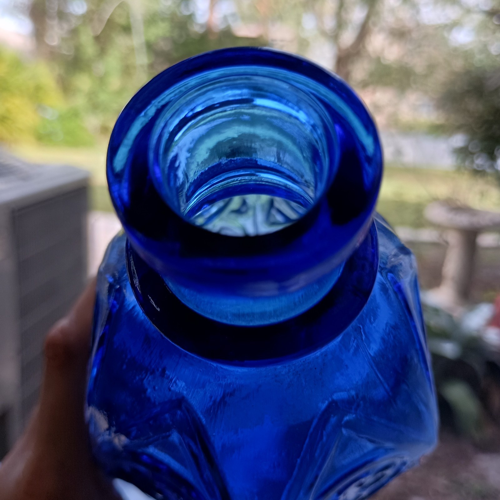 Antique 9.75" CARTER's Cathedral Master INK Bottle, Cobalt Blue Glass - DRILLED