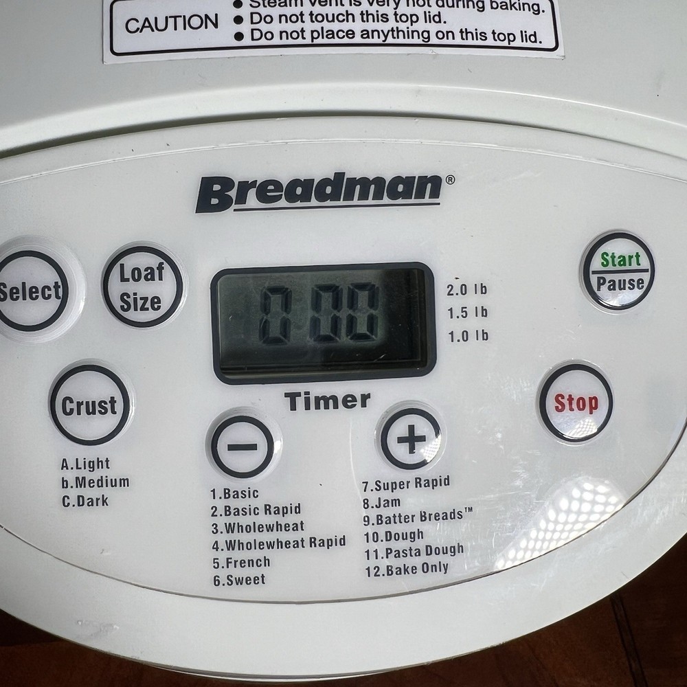 Breadman TR555LC Rapid Bread Machine Electric Breadmaker Tested Working