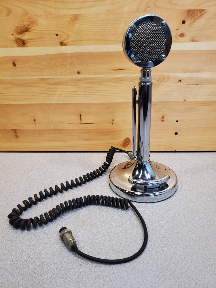 Vintage Astatic Silver Eagle Lollipop Microphone Mic, CB Ham Desktop, Untested