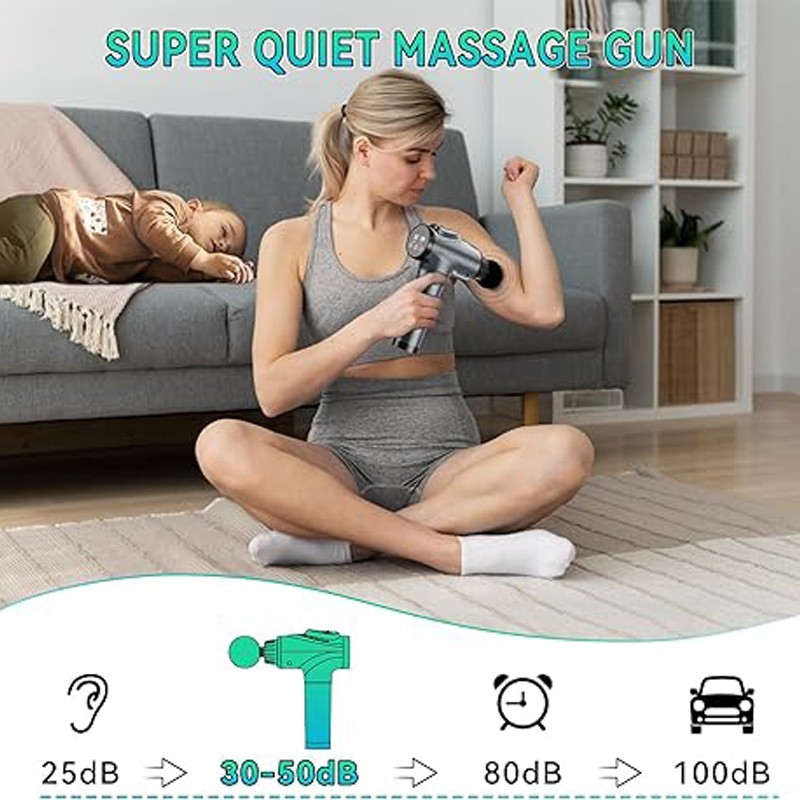 Massage Gun Deep Tissue Massager, 30 Speed Percussion Muscle Massager 9 Heads