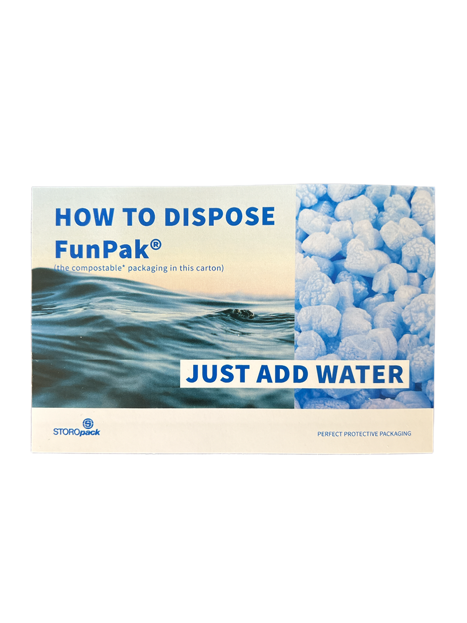 FunPak Packing Peanuts Blue Heart Shape MiniPack .6 cu ft Biodegradable