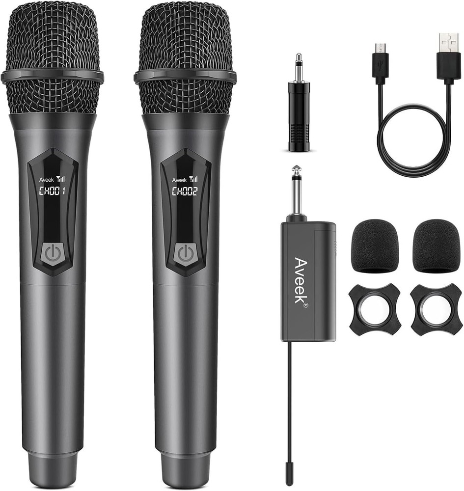High-Quality Wireless Karaoke Microphones - 100ft Range, Plug & Play Convenience