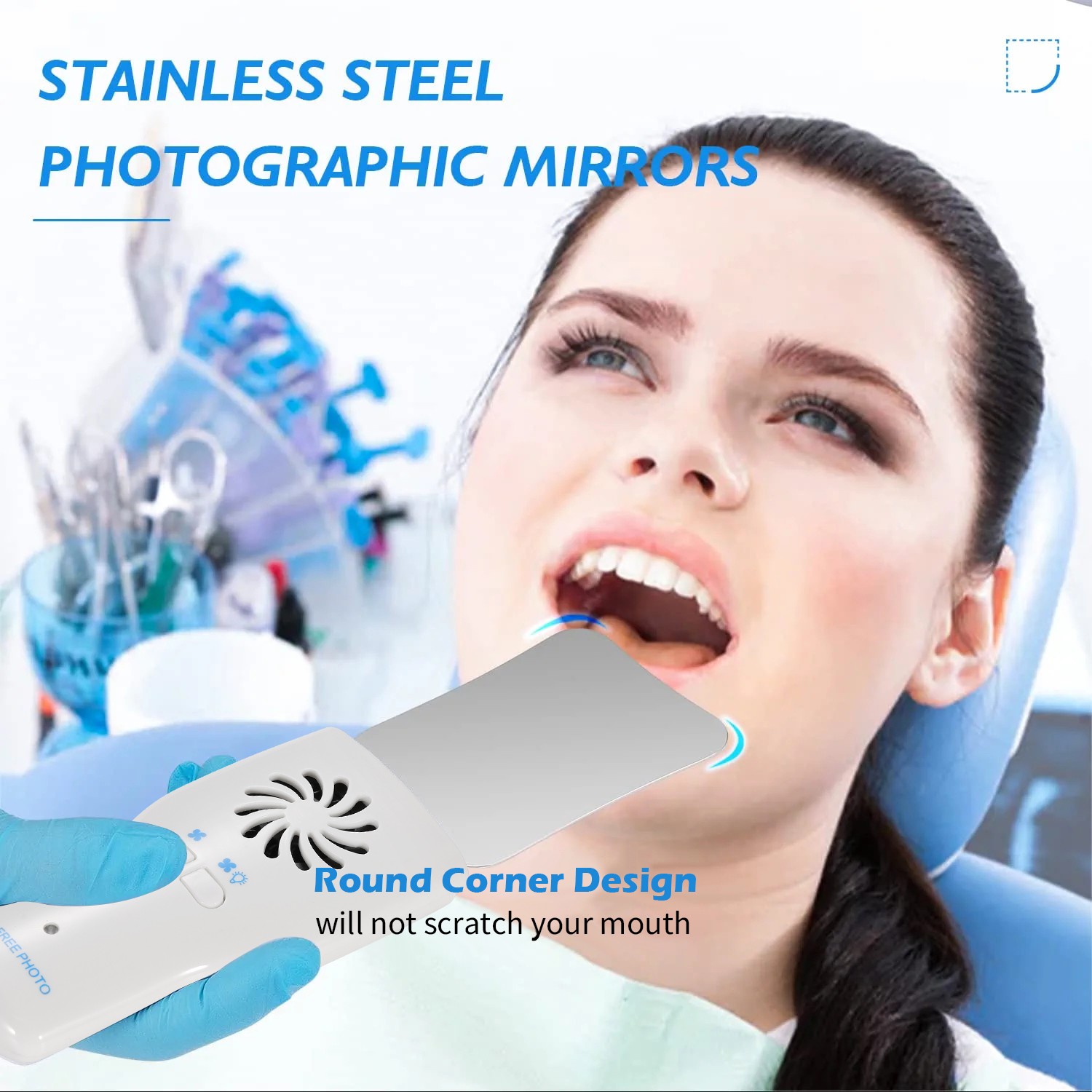 Fotográfico Intraoral LED con Espejo de Oclusión Dental 4 Espejos Anti-Vaho