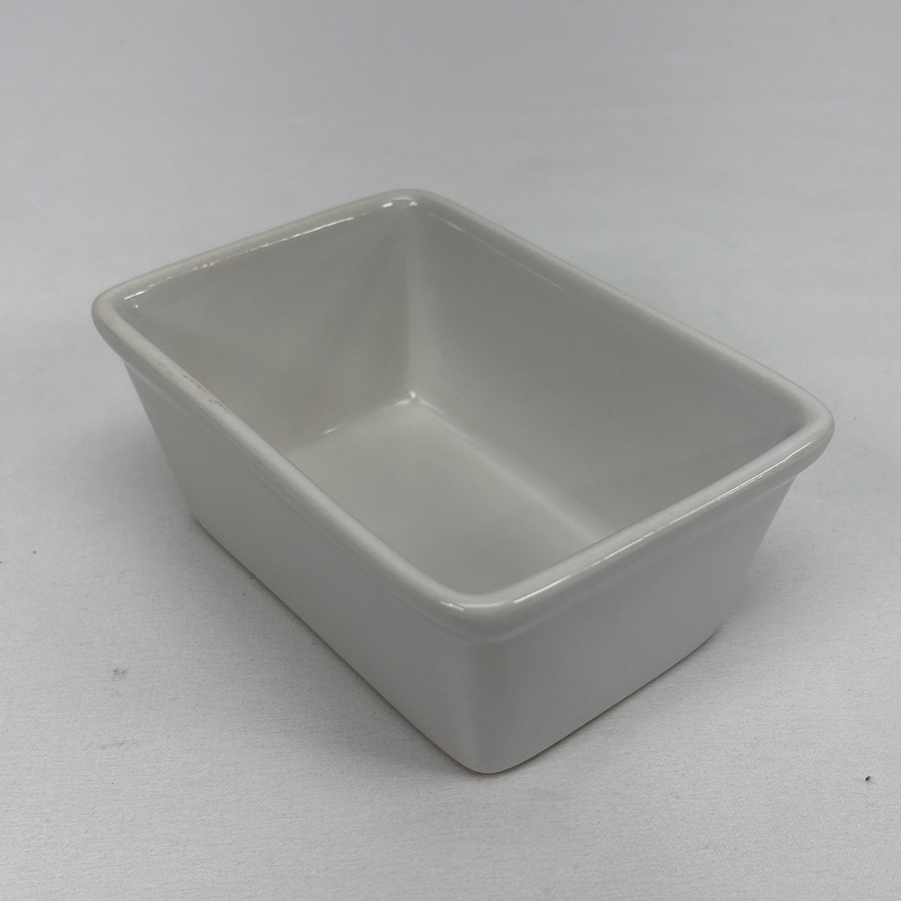 Temp-Tations Ovenware Stoneware 5 1/2" x 4" Mini Loaf Bake Pan WHITE MINT