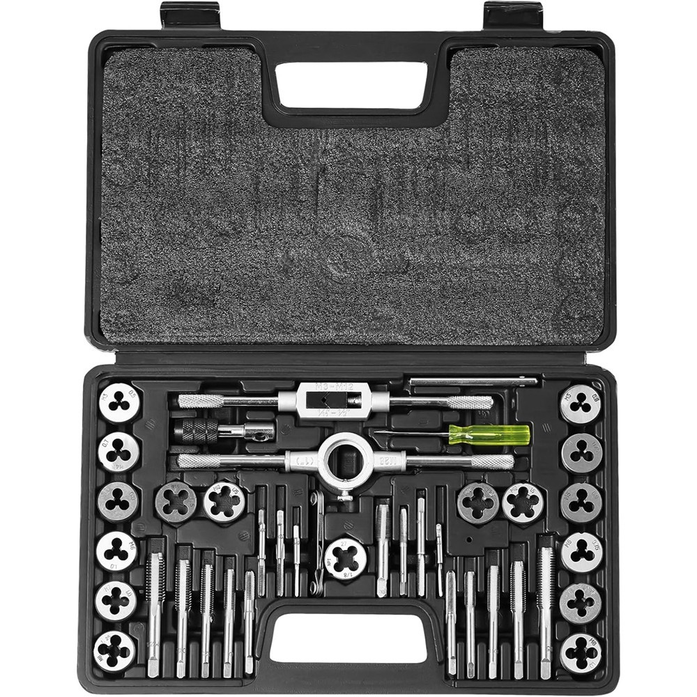 40 Piece Tap and Die Set SAE & Metric , Metric Screw Threads with Carrying Case