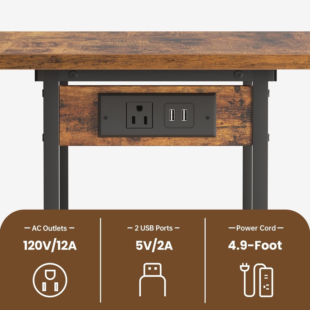 Asgolion Printer Table, 2-Tier Under Desk Printer Stand with Charging Station...