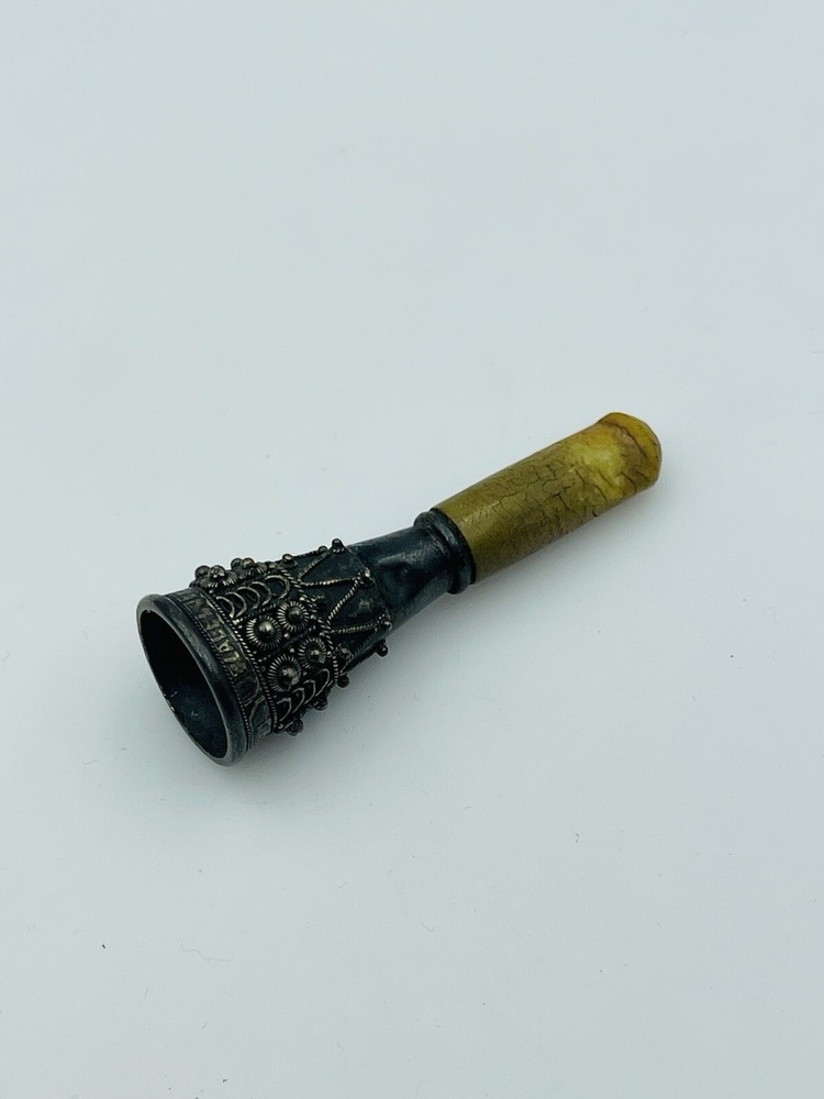 Antique Sterling Silver Signed Bezalel Cigarette Holder