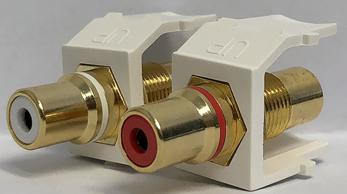 Monster JHIU0082 Just Hook It Up RCA JACK KEYSTONE INSERTS Snap-It Inserts 2 pc