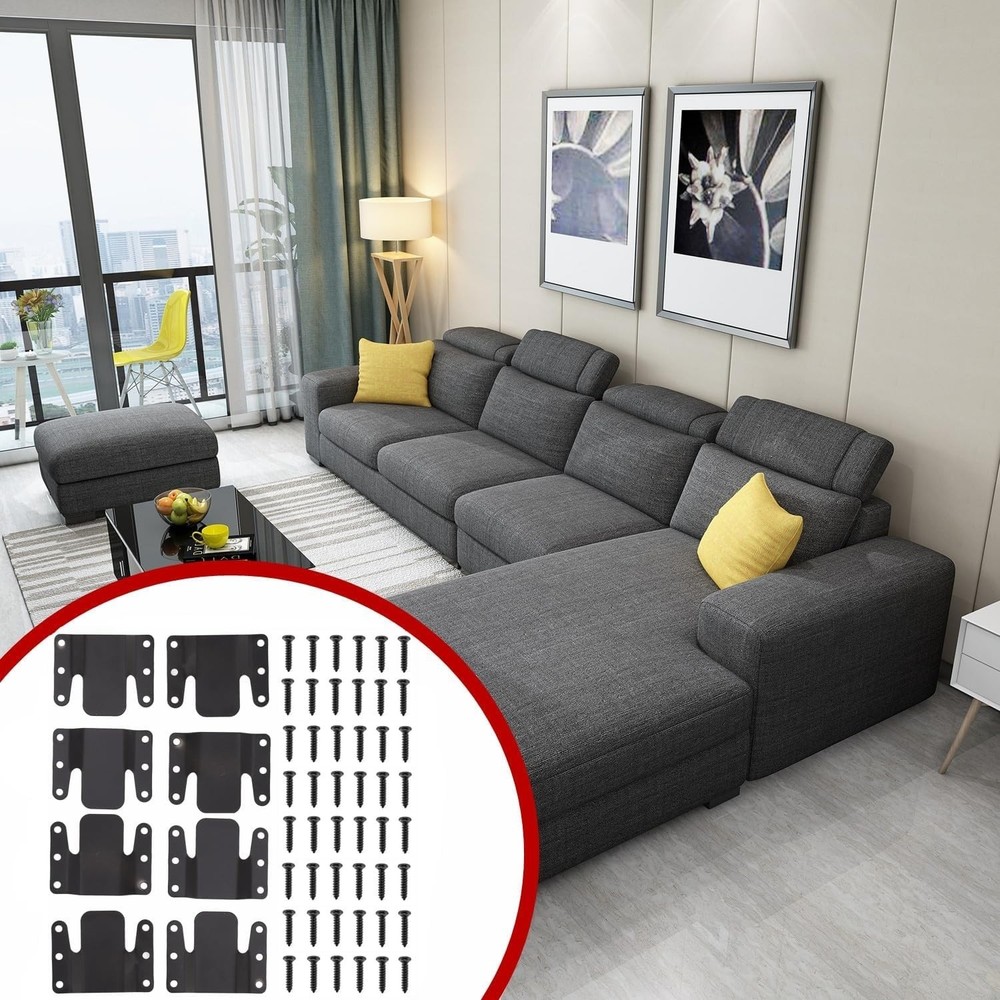 8 Pcs Universal Sectional Sofa Interlocking Couch Clips Sofa Connectors Bracket