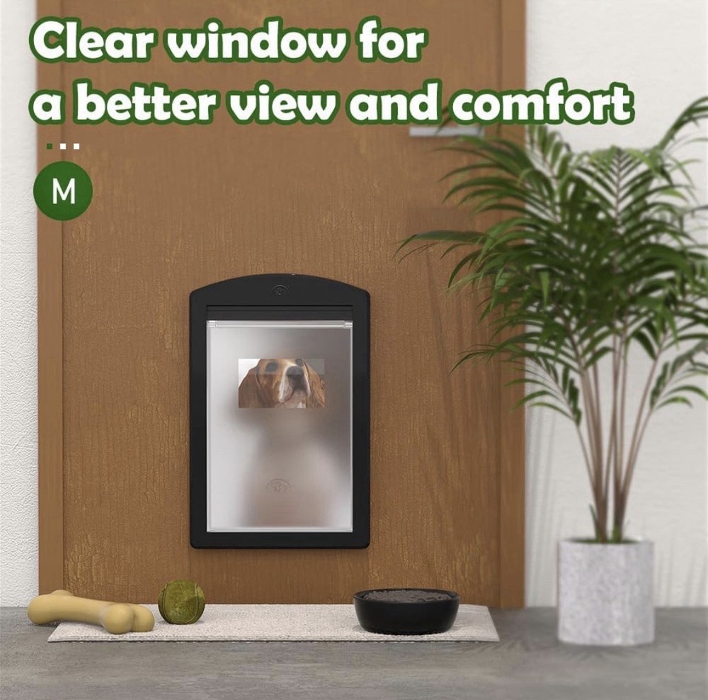 Medium Dog Door Adjustable Frame 3 Locking Modes 1-2” Thick Doors