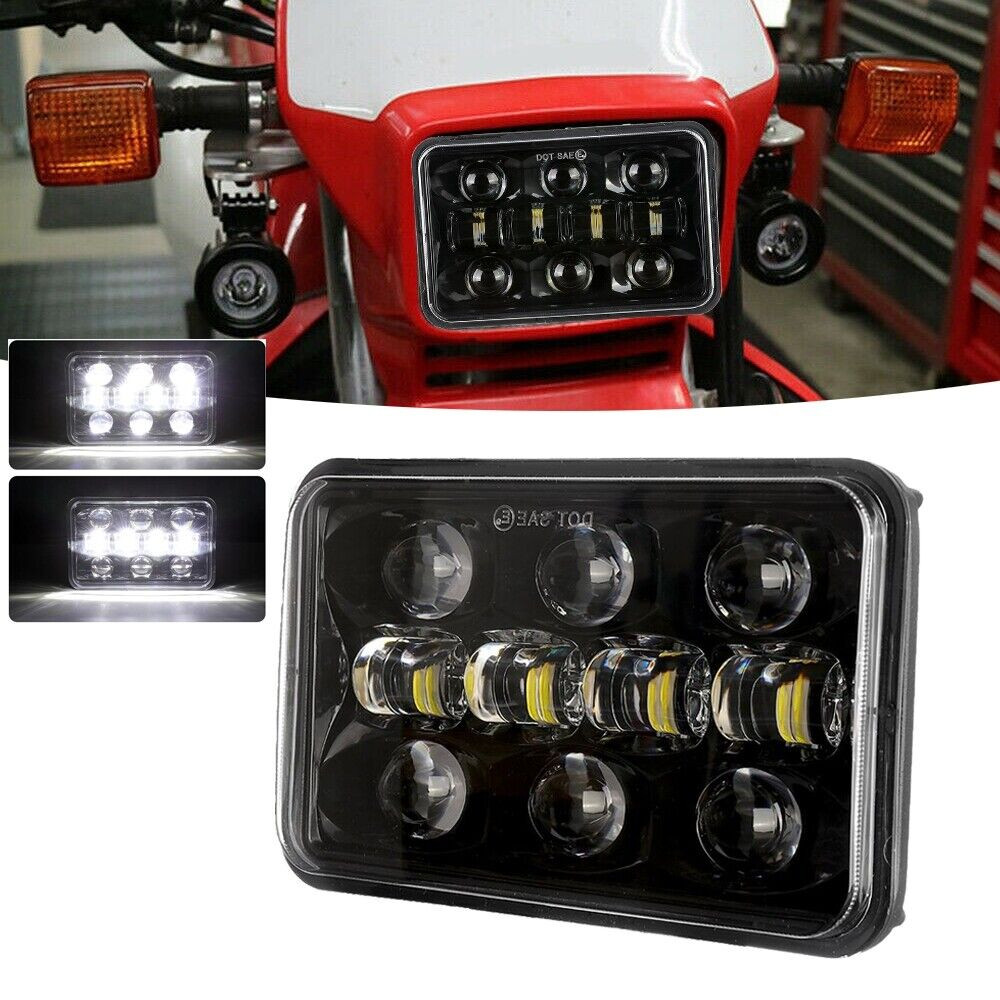 4x6" LED Headlight Rectangular High Low Beam Sealed Beam Lamp for Motorcycle