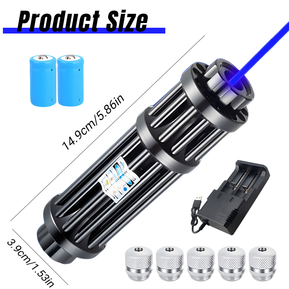 New High Power Blue Llight Burning Laser Pointer Visible Dot Torch Light