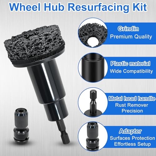 Wheel Hub Cleaning Tool with 5 Replaceable Pads, Effective Rust & Paint