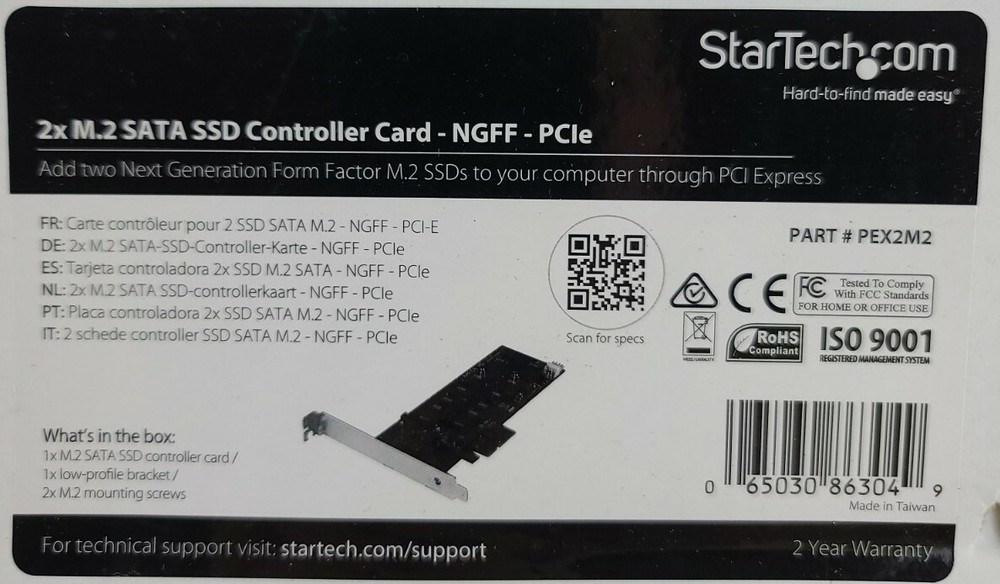 STARTECH.COM PEX2M2 ADD TWO NEXT GENERATION FORM FACTOR NGFF M.2 SATA SSDS