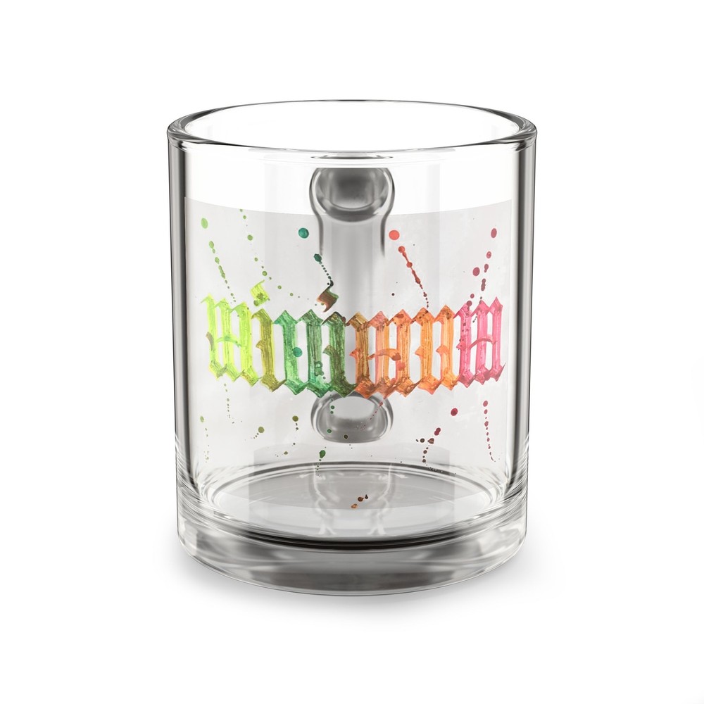 “Minimum” Original Art Glass Mug, 10oz