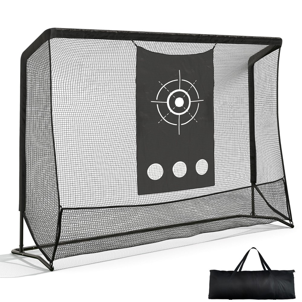 Shopsource 10x7ft Golf Hitting Practice Net with Steel Frame and Target Cloth