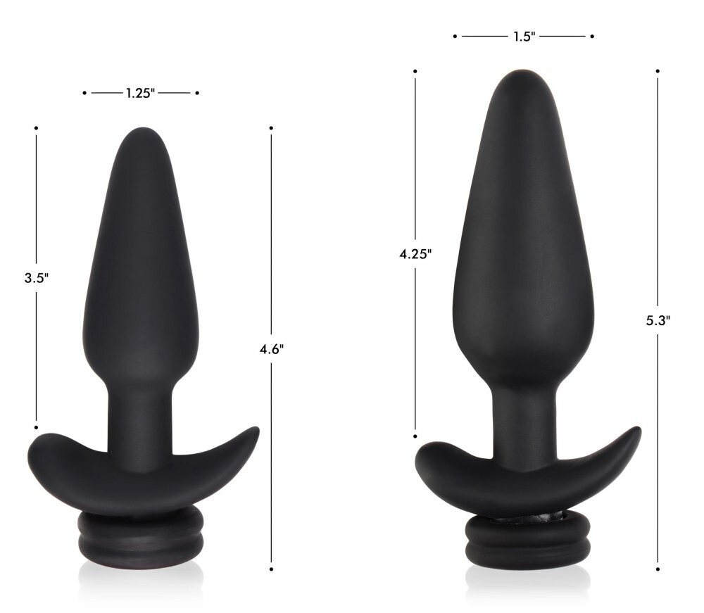 Small Vibrating Anal Plug w Interchangeable Fox Tail White & Black Ass Butt Pet