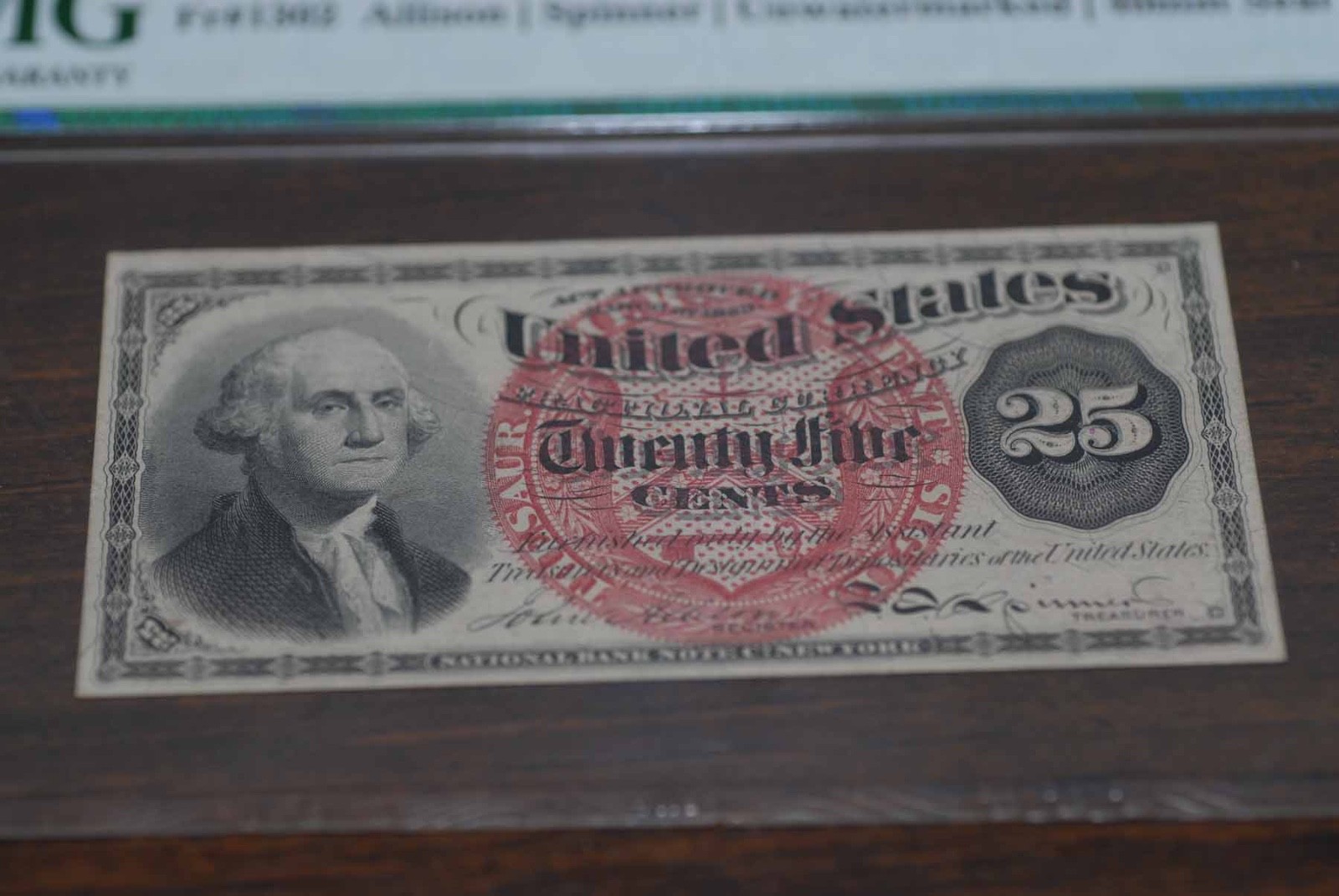 25 Cent, Fourth Issue, US Fractional Currency, PMG 58