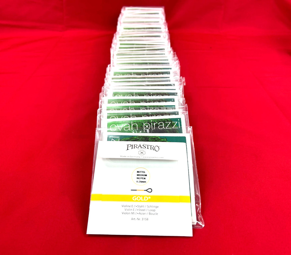 100% Authentic Evah Pirazzi Violin String Set 4/4 Medium Gold Label E Loop