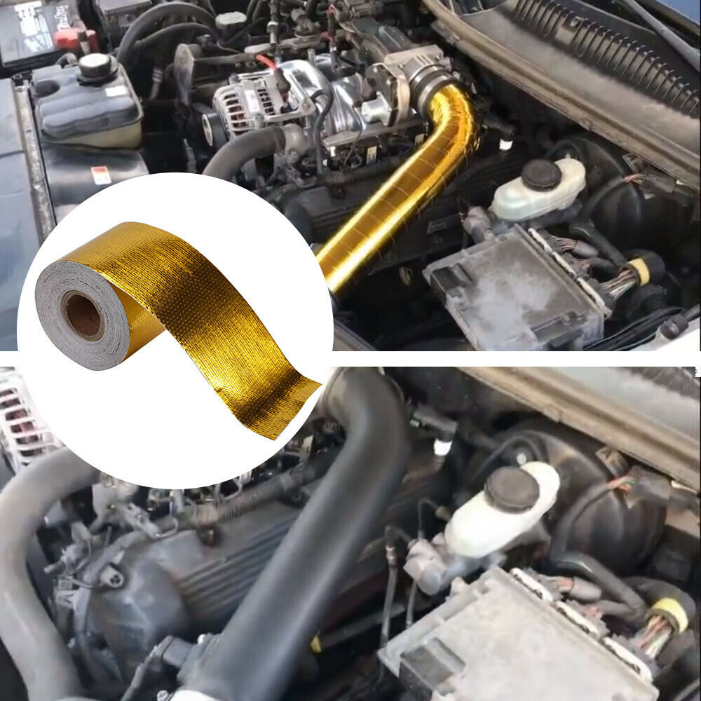 Gold Intake Heat Reflective Tape Wrap Self Adhesive High Temperature 2"33Ft US