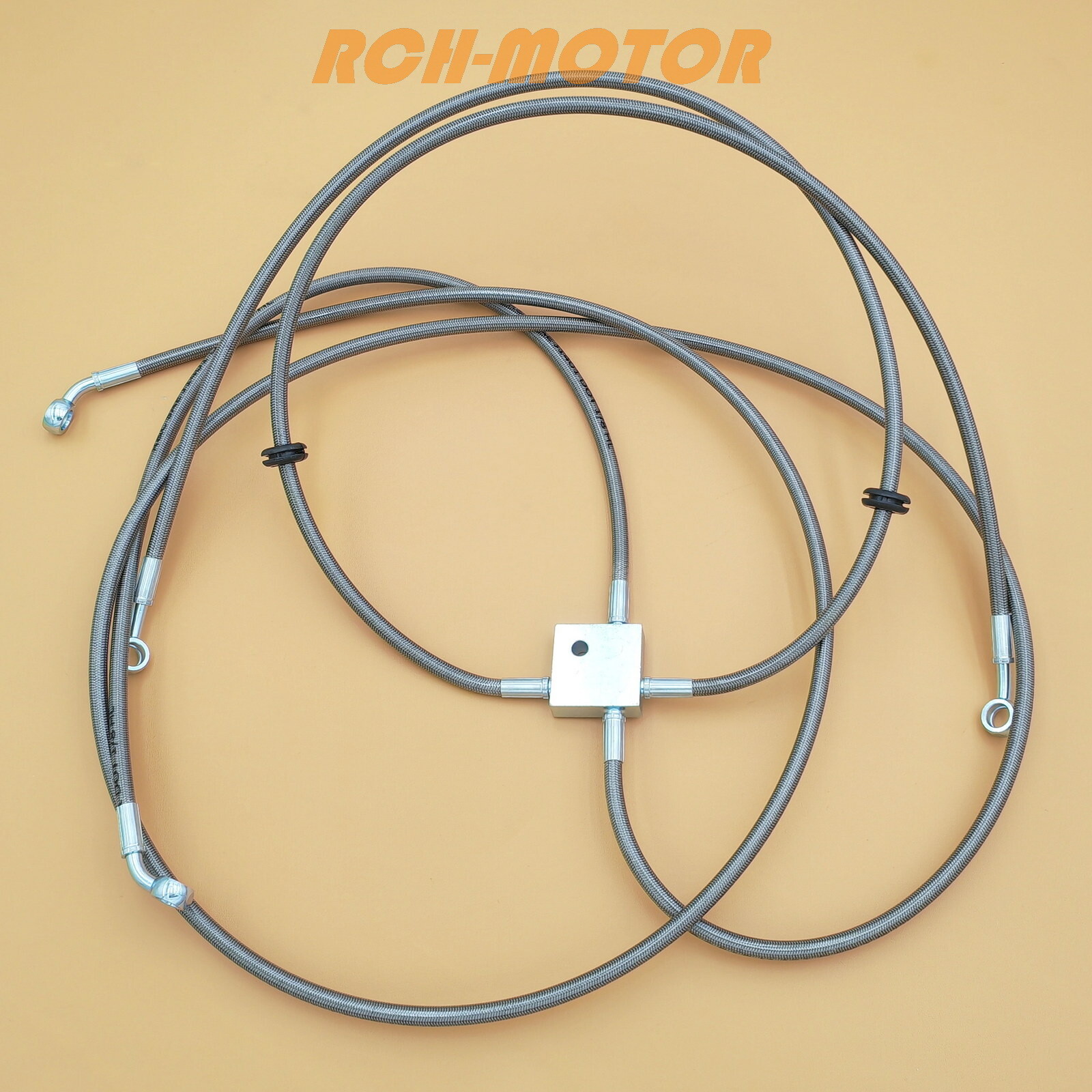 Front Braided Brake Hose Line For Arctic Cat 400 450 500 550 650 700 1000 XT TRV