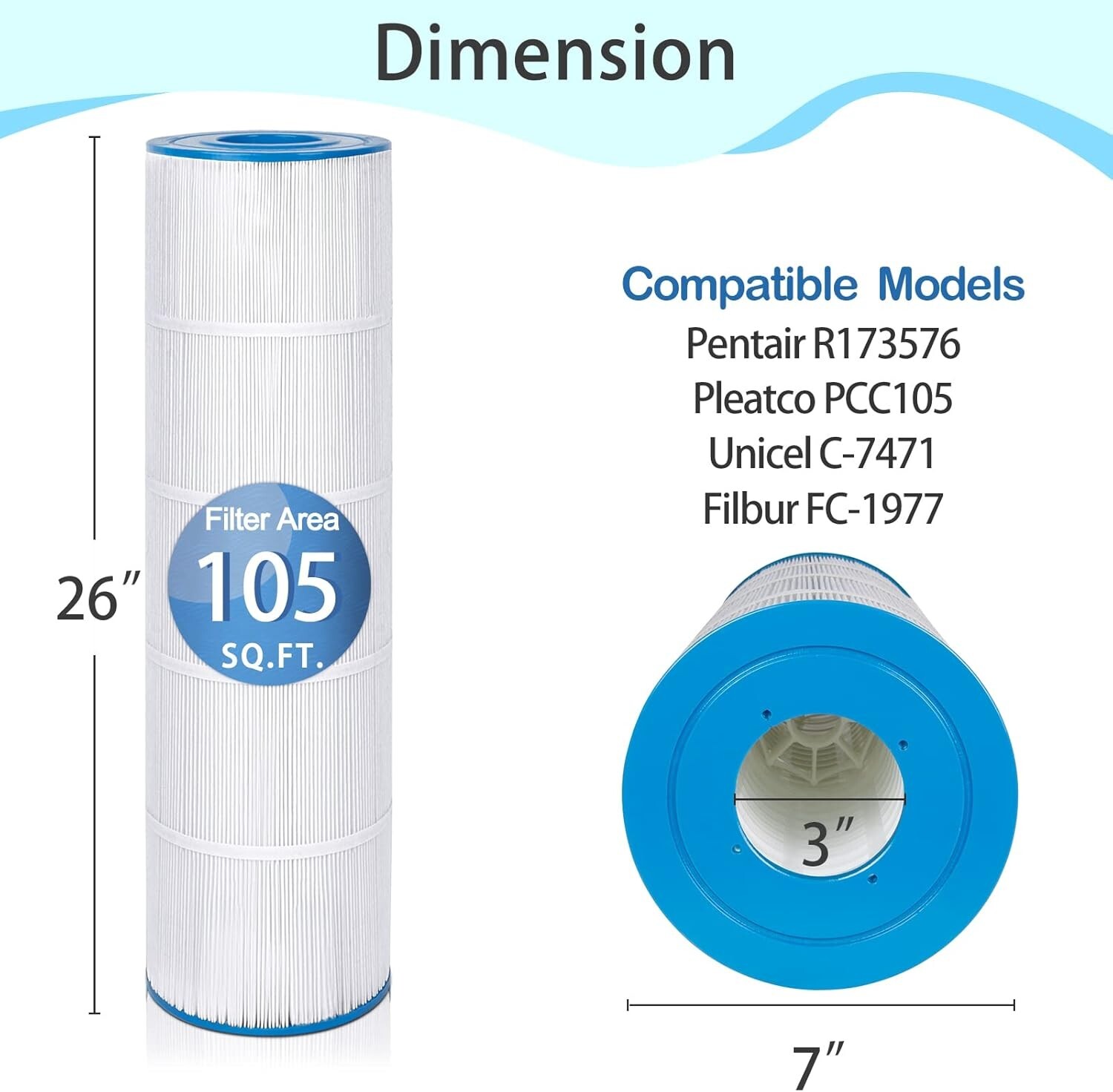 (4) PCC105-PAK4 Pool Filter for Pentair Clean & Clear Plus 420 CCP420 C-7471 USA