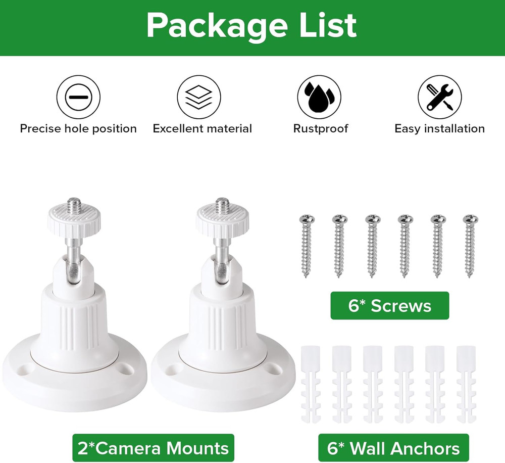 2Pack Security Camera Mount Compatible with Eufy Solocam S220/C210, Eufycam 2C/2