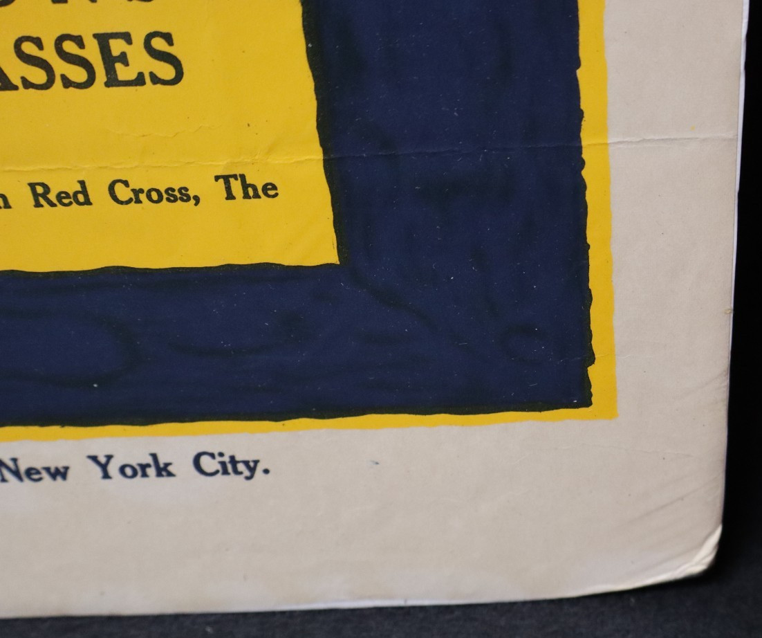 WWI US Homefront WAR INFORMATION No Charge Uncle Sam Poster 26 3/4 x 20 Inches