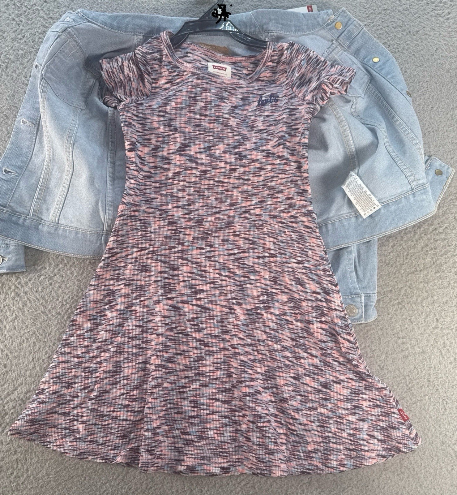 Levi's Denim Jacket and Dress Girls Size 7/8 Blue 2-Piece Set