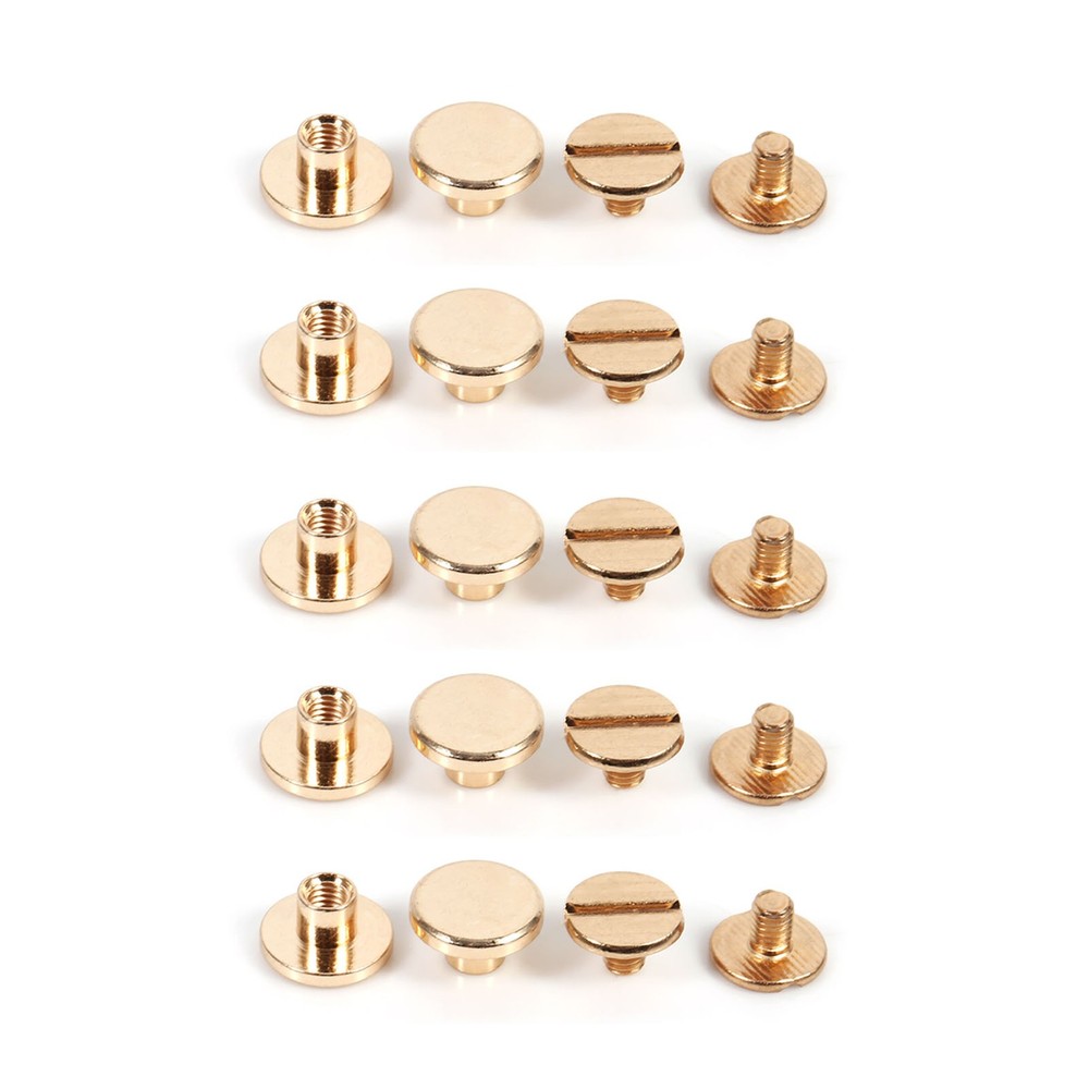 10sets Brass Button Stud Screw For Leather Rivet Belt DIY