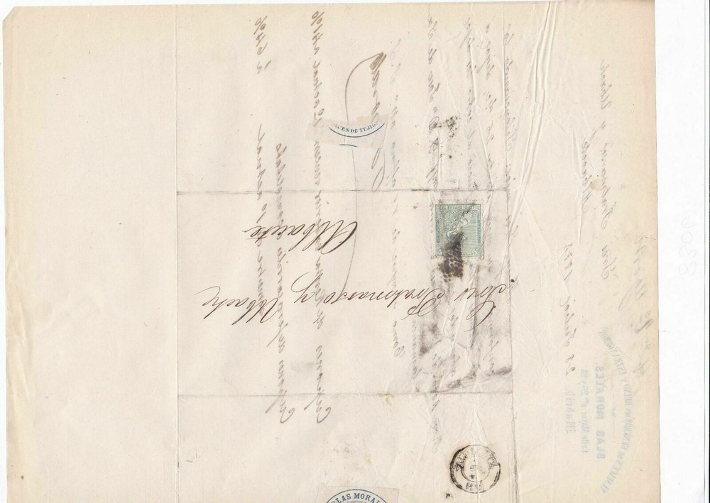 Spain 19th centuary stamps cover Ref 8306