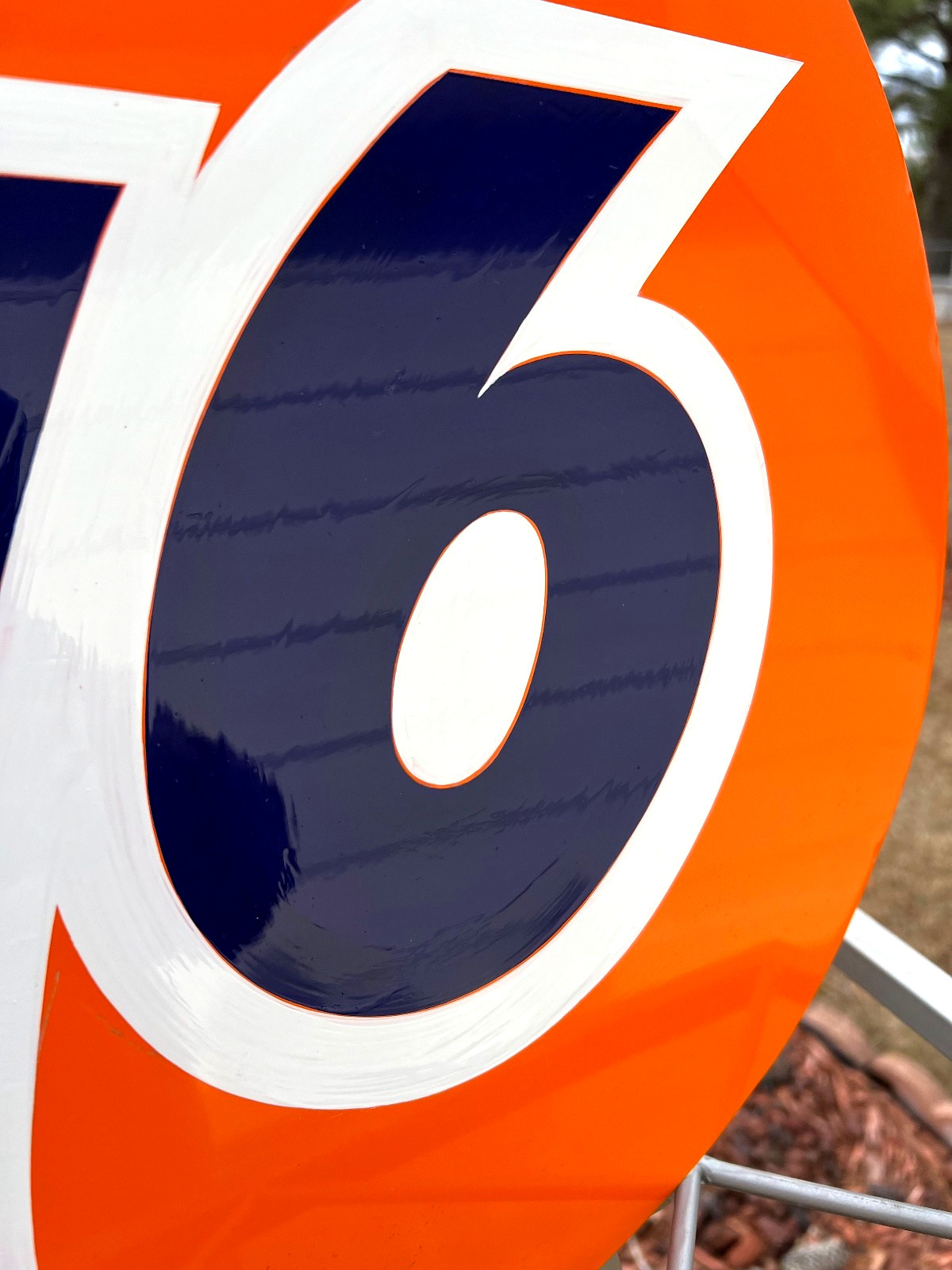 16" Round HAND PAINTED SIGN Union 76 Ball Gas Oil Station Shop Garage Art