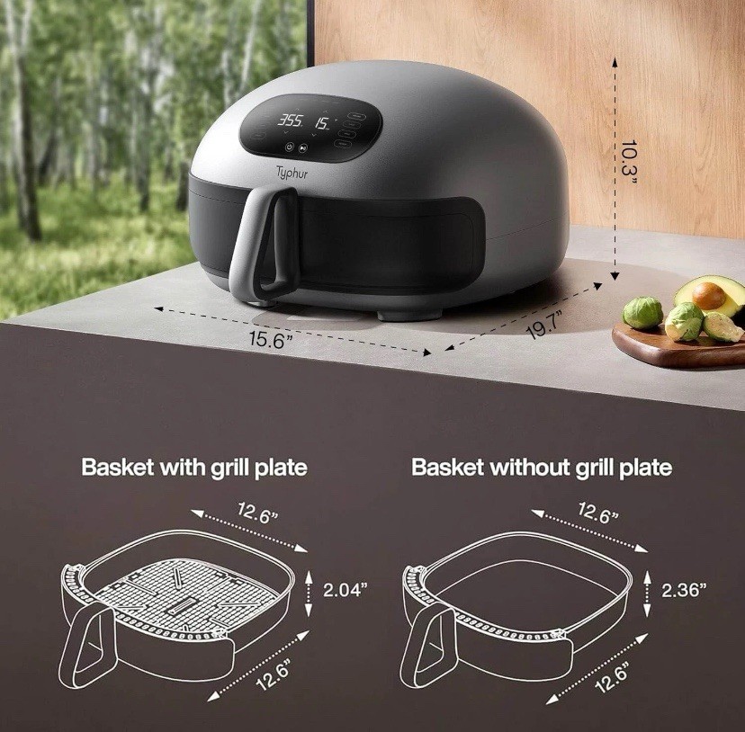 Typhur Dome 2 Air Fryer Extra Large with Superior Airflow and Self-cleaning.
