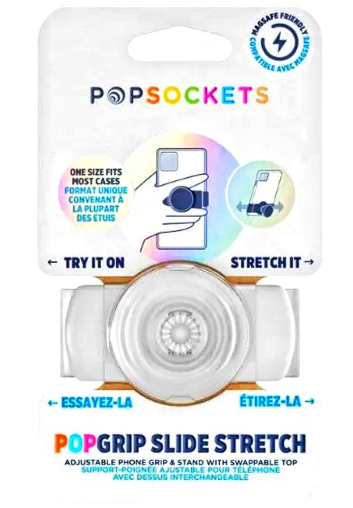 PopSockets PopGrip Slide Stretch Clear Translucent Phone Grip Pop Socket