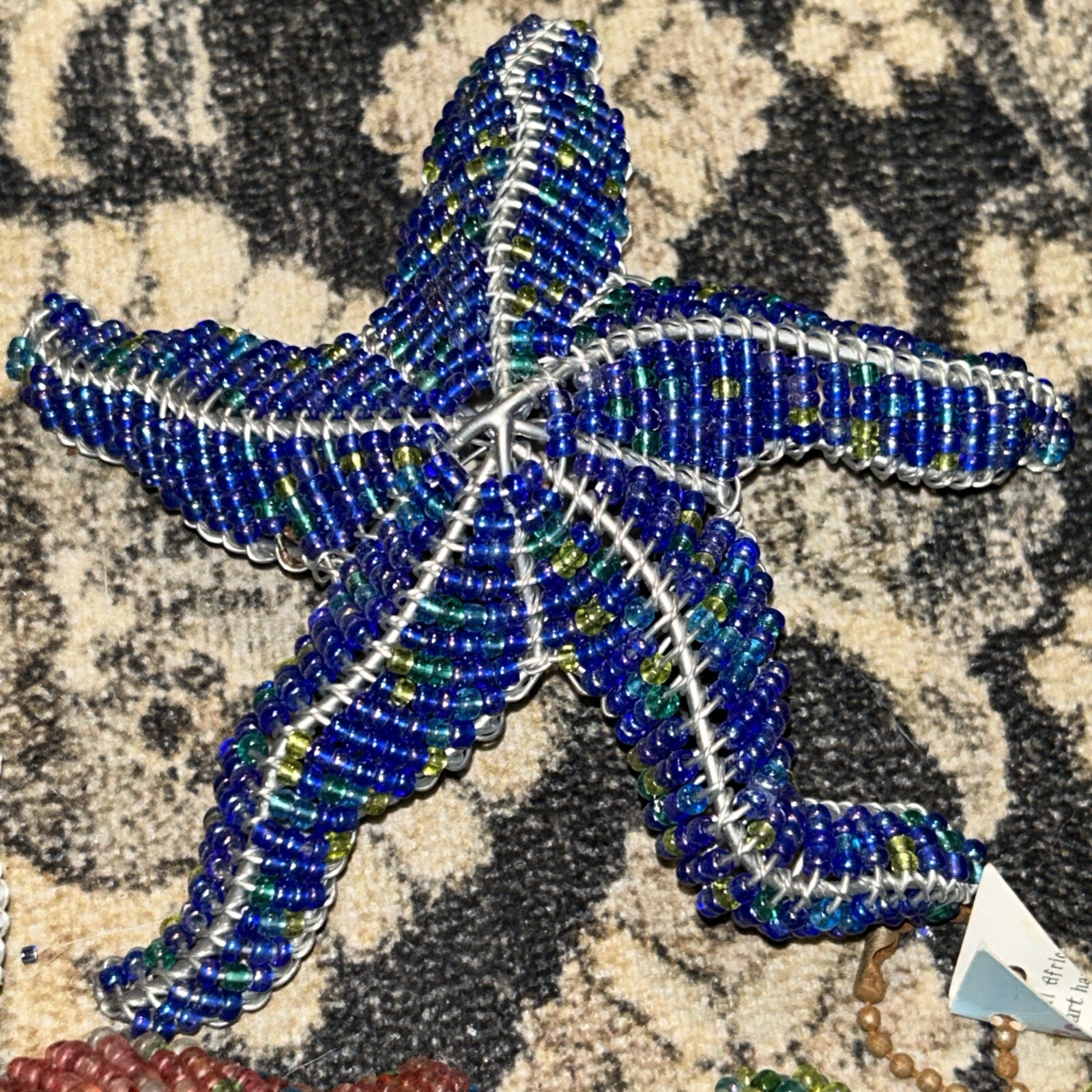 3 Vintage Grass Roots Beadworx - 5” Beaded Starfish-Excellent Condition