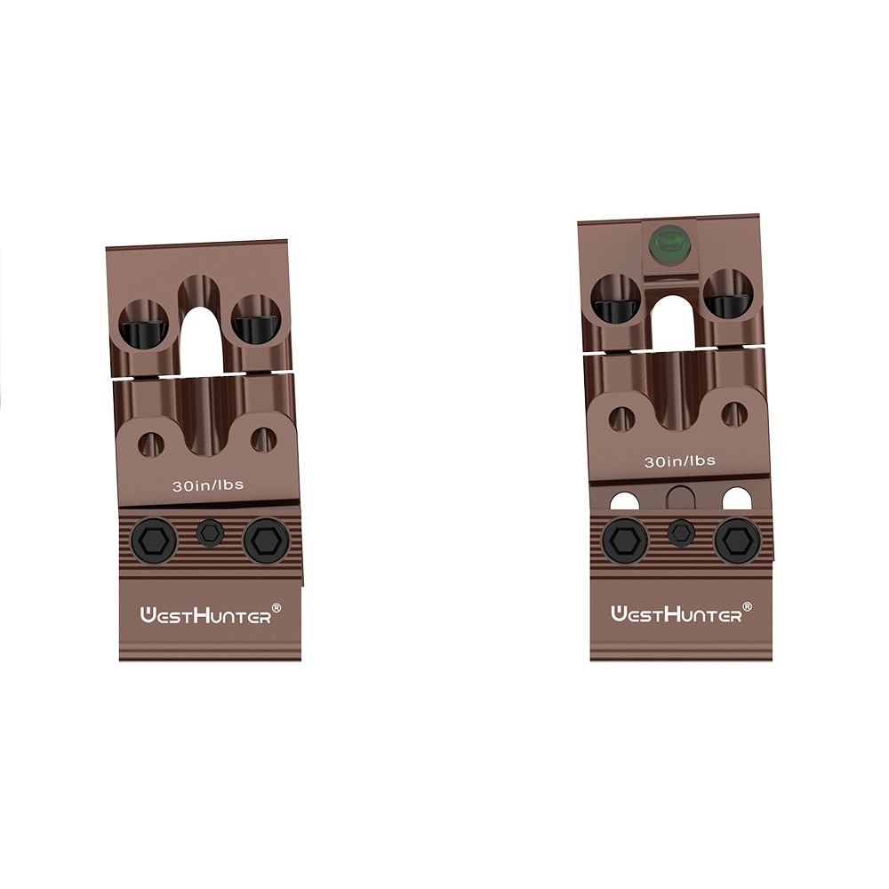 WestHunter Riser Dovetail Scope Rings 1"/30mm Adjustable Mounts Bubble Level