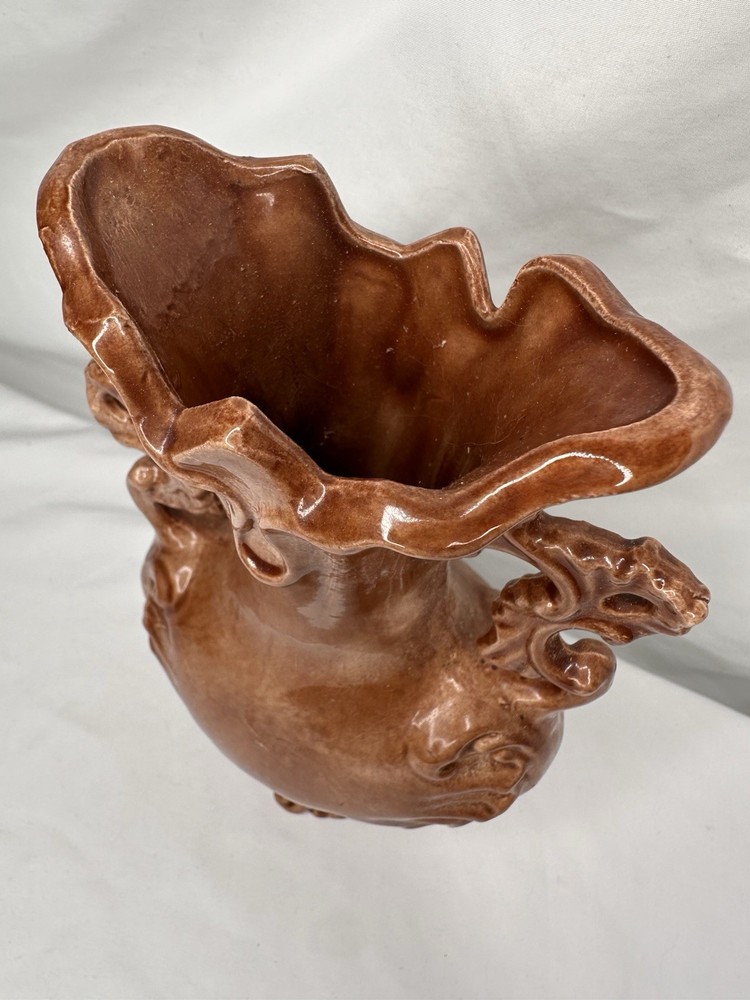 Porcelain Scroll Handles Vase Read Description