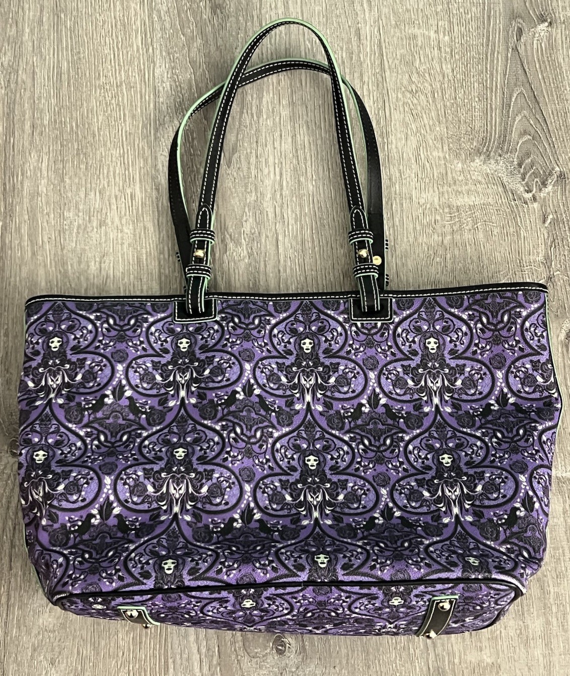 Disney Parks Haunted Mansion Madame Leota Dooney And & Bourke Purple Tote Purse