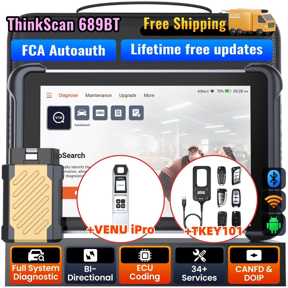 Thinkscan 689BT All System OBD2 Diagnostic Scanner 34+Reset TPMS Key Programming