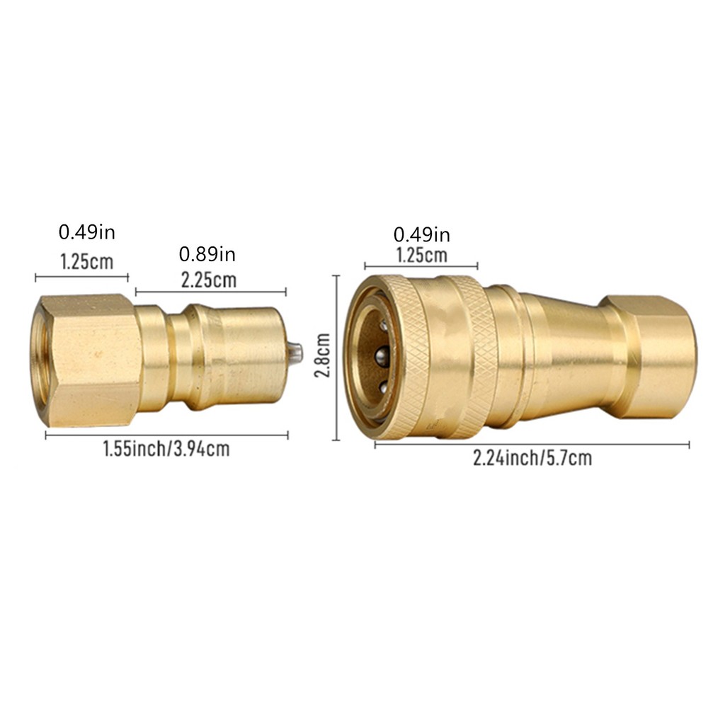 Easy Install 1Pack 1/4" Quick Disconnect Coupler Valve for Surface Cleaner