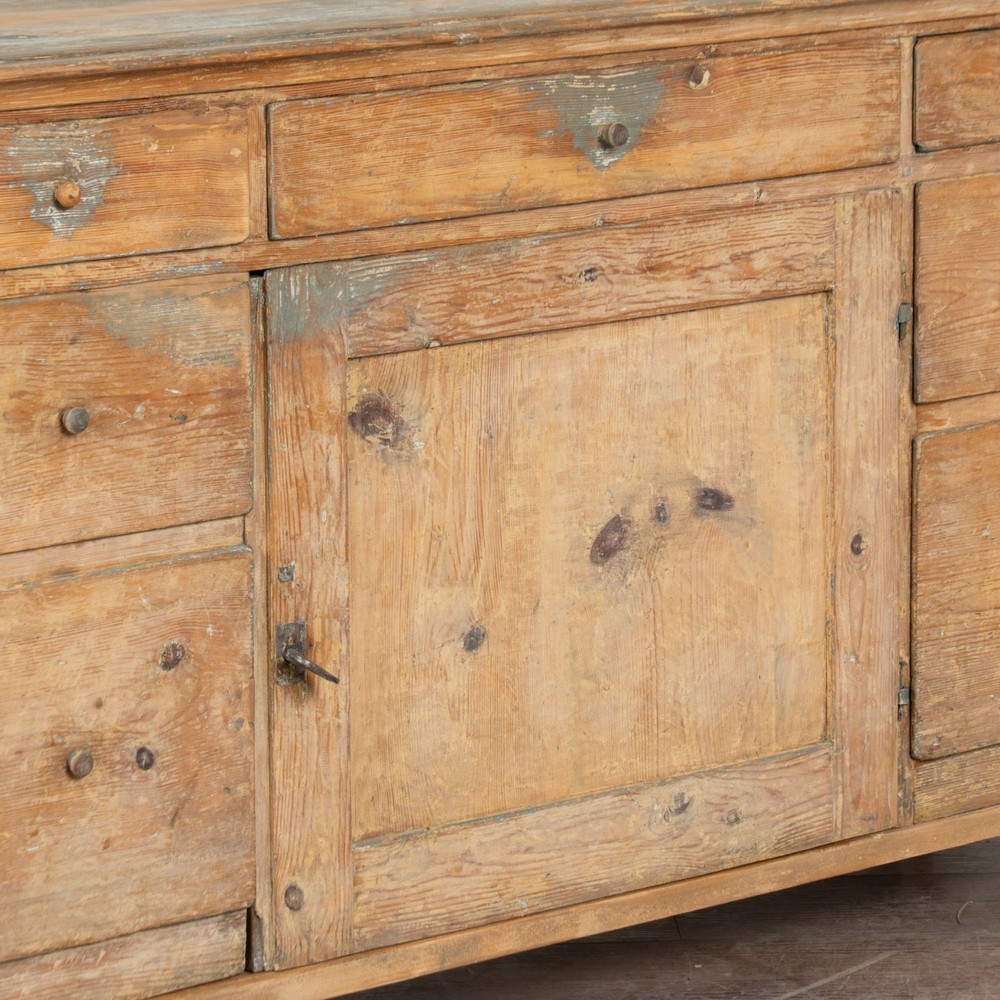 19th Century Swedish Rustic Pine Sideboard Console