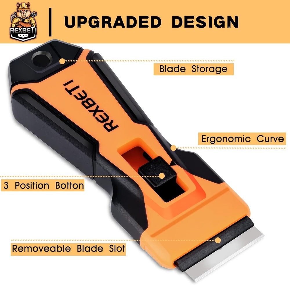 1 Pack Razor Blade Scraper Plastic Razor Blade Scraper Tool Razor with Extra