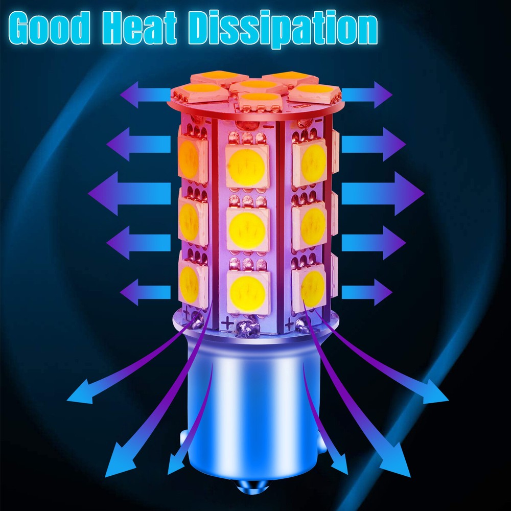 4Pcs 1156 LED Tail Brake Stop Reverse Parking Turn Signal Light Bulb Super White