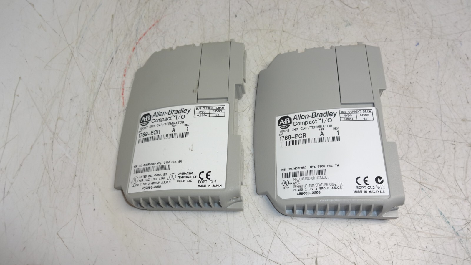 Lot of 2 1769-ecr Plc Compact I/o Right End Cap Compactlogix 1769ecr
