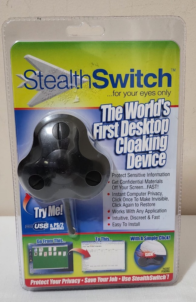 Stealth Switch USB & PS/2 Compatible, World's First Desktop Cloaking Device NEW