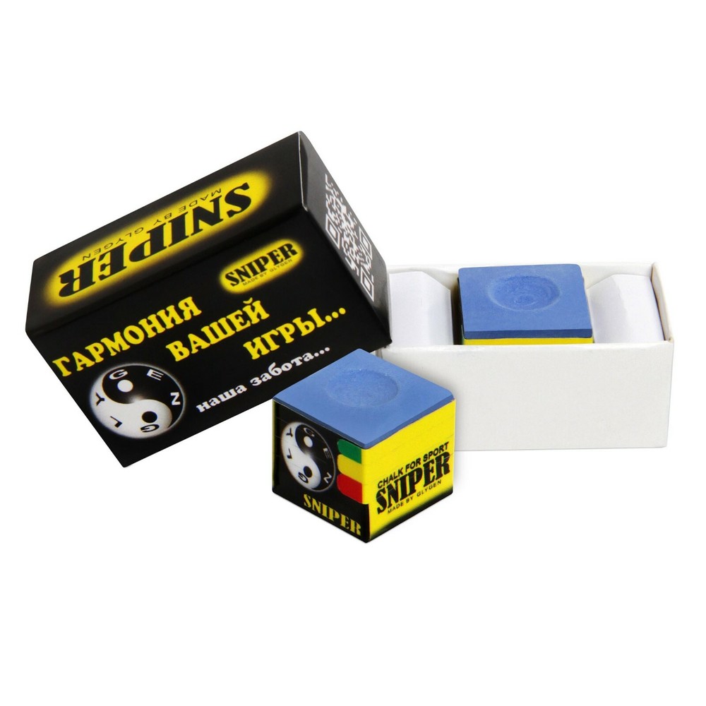 SNIPER Pool cue Billiard CHALK - BLUE - One piece