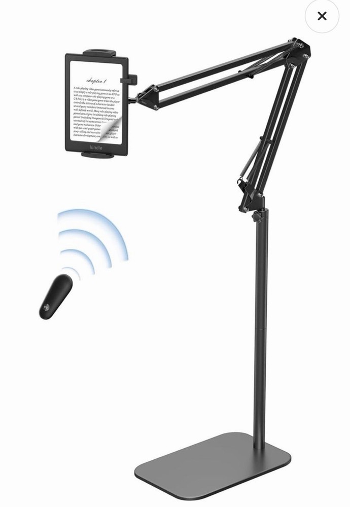 Floor Stand Tablet & E-Reader Holder, Remote Control, Adjustable, Universal, Bl…